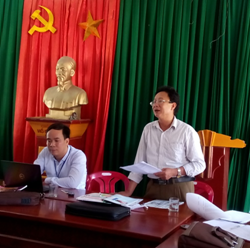 Đ/c Nguyễn Hữu Cầu - Phó trưởng Phòng GD&ĐT phát biểu chỉ đạo tại buổi tập huấn