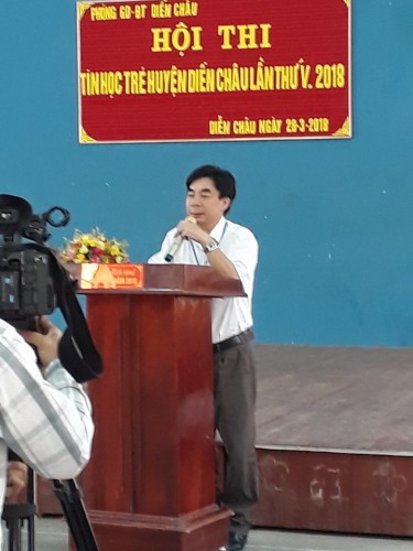 Ông Mai Ngọc Long - Phó trưởng Phòng GD&ĐT, Chủ tịch hội đồng coi thi khai mạc Hội thi